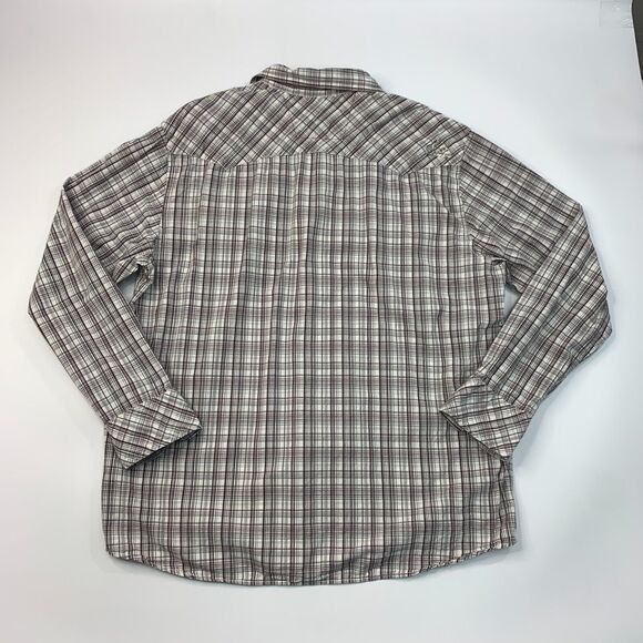 Quiksilver Button Up Shirt Mens L Large White Gray Plaid Long Sleeve Cotton - Picture 3 of 13